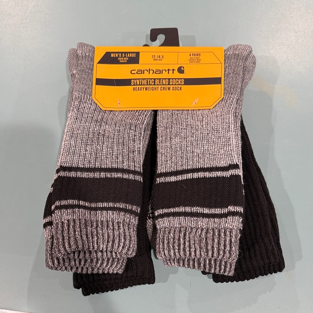 Carhartt Men's Heavyweight Crew Socks 4 pairs Sz 12-14.5